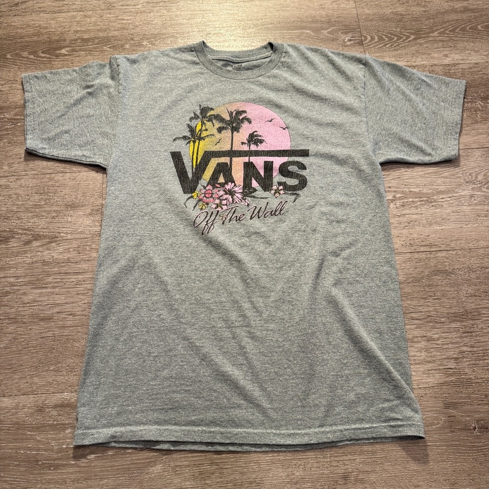 Vans Shirt Medium Graphic Tee Palm Beach Tee Short Sleeve Logo Spellout Skate
